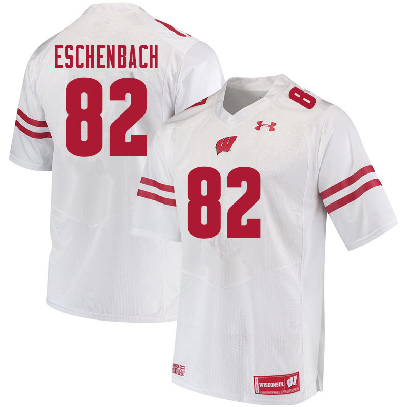 Wisconsin Badgers Men's #82 Jack Eschenbach NCAA Under Armour Authentic White College Stitched Football Jersey WZ40T30LF